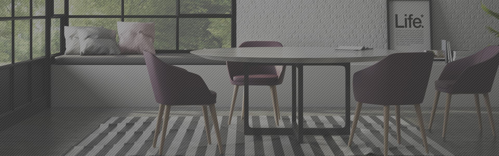 Modern bir toplantı masası ve çalışma alanı
